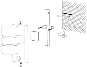 Eglo 96276 - LED Vonkajšie nástenné svietidlo s čidlom ATOLLARI 2xLED/6W