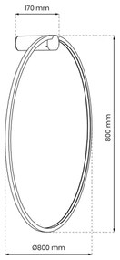 LED Nástenné svietidlo SATURNO LED/46W/230V pr. 80 cm IP44 zlatá