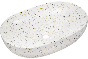 Závěsná skříňka Iconic I s deskou a umyvadlem 80 cm růžová/bílá