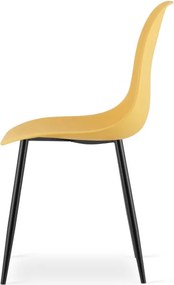Set štyroch jedálenských stoličiek WAT horčicový - čierne nohy (4 ks)