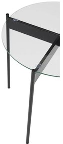 Okrúhly odkladací stolík so sklenenou doskou ø 45 cm Beam – Hübsch