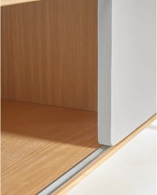 Sivý/v prírodnej farbe TV stolík v dekore jaseňa 180x41x42 cm Anielle – Kave Home