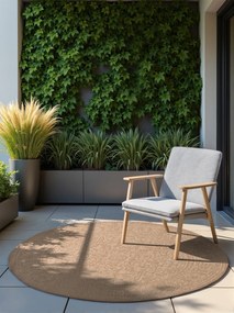 NORTHRUGS, Kusový koberec Duet Kona 106250 Beige/White kruh - na von aj na doma, 160x160 (priemer) kruh, béžová, chodba / predsieň