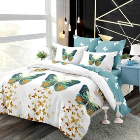 Bavlnené posteľné obliečky 7-dielne motýľ T221