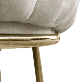 DIZAJNOVÁ STOLIČKA SHELLY BEŽOVÝ ZAMAT + ZLATÁ