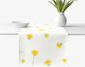 Goldea behúň na stôl 100% bavlnené plátno - púpavy 50x160 cm