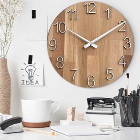 SENTOP | Drevené nástenné hodiny moderný dizajn I SENTOP MAS016-OSMO-3041-heads-silver analógové