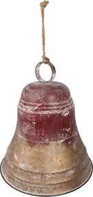 Obrovský koový červeno-zlarý závesný zvon Bell s rolničkou - Ø 52*56 cm