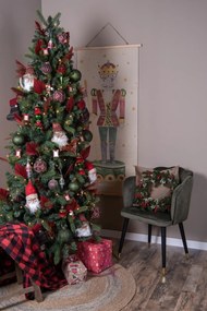 Béžová nástenná mapa Luskáčik v zeleno-červenom - 70*2*150 cm