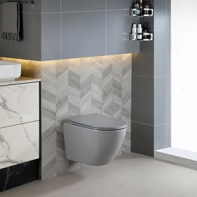 BPS-koupelny Závesná WC misa so SoftClose sedadlom HYD-7600, sivá matná