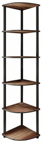 Regál Corner Walnut, 6 polic