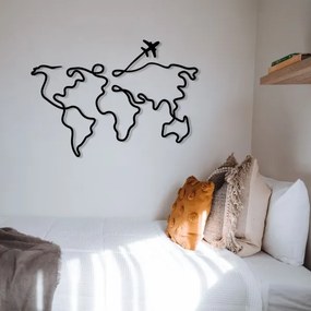 Nástenná dekorácia 60x42 cm mapa kov