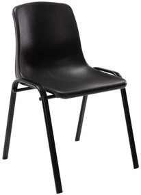 Stohovateľná plastová stolička Nowra - Čierna