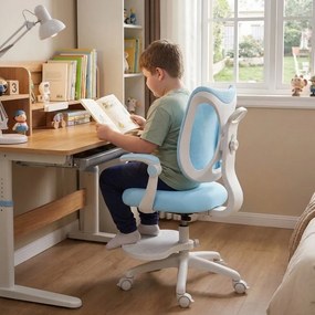 Detská rastúca stolička Neoseat JUNI 022 — látka, prateľný poťah, modrá