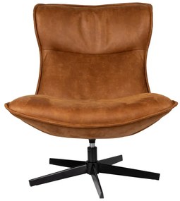 Koňakovohnedé zamatové kreslo John – White Label