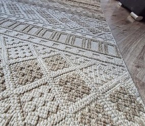 Moderný boho koberec s geometrickým vzorom – béžový 086-B Rozmer: 60x100 cm