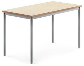 Stôl SONITUS, 1200x700x720 mm, linoleum - béžová, strieborná