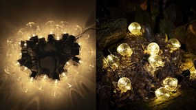 BERGE Solárna lampa 5m + 20 žiaroviek Garden Solar IP44 Vonkajšie