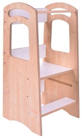 Učiaca veža THOMAS biela/javor