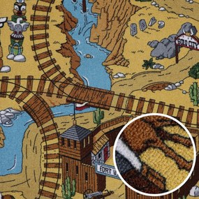 AladinWorld Expres, AKCIA: 120x170 cm Detský kusový koberec Western - obšitý zo všetkých strán, šíře, viacfarebná, filc, detská izba