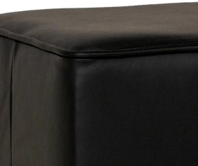 Kožený taburet AS, čierna (K-70/nohy wenge)