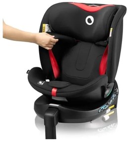 Lionelo - Autosedačka so základňou otočná NAVY i-Size 40-150 cm čierna/červená