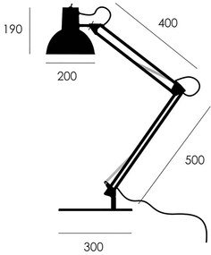 midgard pružinová stolová lampa s podstavcom biela