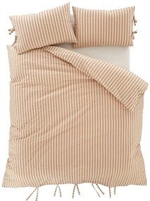 Obliečky v terakotovej farbe na dvojlôžko 200x200 cm Zanzibar Stripe – Pineapple Elephant