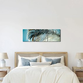 Obraz pierka (s hodinami) (90x30 cm)