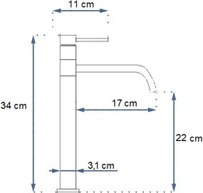 Rea Lugano, vysoká umývadlová batéria, čierna matná, REA-B5001