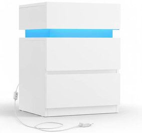 Nočný stolík s podsvietením DAVY, 40x35x55cm, biela Vasagle