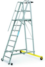 Zarges Hliníkový skladací plošinový rebrík, 8 priečok, výška plošiny 2,1 m