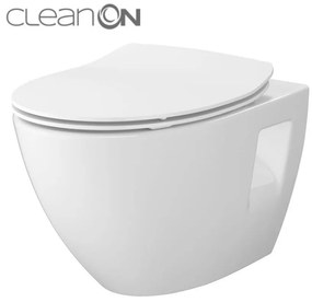 Cersanit Moduo CleanOn, závesná wc misa 53x36,5x36,5 cm s pomaly padajúcim WC sedátkom z duroplastu SET B904, biela, S701-724