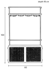 Čierny ratanový regál na víno Guuji - White Label