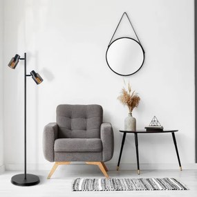 Stojacia lampa REBECCA 2xE14/8W/230V čierna/dymová