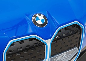 Ramiz BMW i4 Detské autíčko na batérie modré + pomalý štart + EVA + ekokoža + LED audio + diaľkové ovládanie