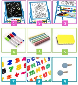 Magnetická otočná tabuľa Ricokids - modrá