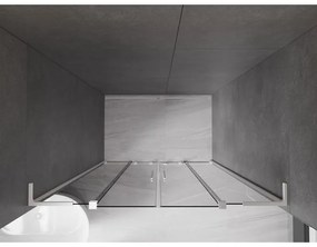 Mexen Velar L Duo, posuvné sprchové dvere do otvoru 140 cm, 8mm šedé sklo, biela matná, 871-140-003-42-20