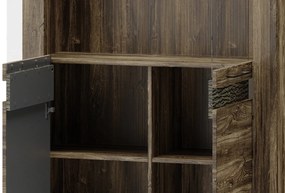 Vitrína Belveder 102 cm 12 s LED osvětlením dub Stirling
