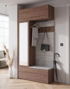 Šatníková skriňa so sedadlom do predsiene 115 cm Tejo orech Villa