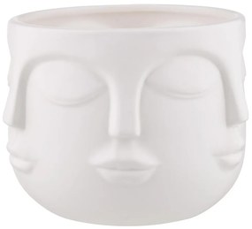 ARTIST Kvetináč s tvárou  Ø13cm - bílá