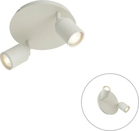 Moderné zapustené bodové svietidlo béžové 2-svetlá IP44 - Ducha