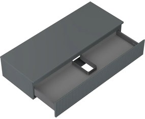 Mexen Rivel, kúpeľňová skrinka 120 cm s hornou časťou, 1 zásuvka, drážkovaná, grafit matná - 91A20-12023-1-BFC66