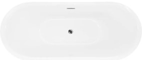Mexen Lotos, voľne stojaca vaňa 140 x 75 cm, biela, chrómový prepad, 52051407700-01