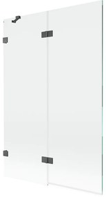 Mexen Lunar, 2-krídlová vaňová zástena ľavá 120 x 150 cm, číre sklo, grafitová, 897-120-100-66-00-L