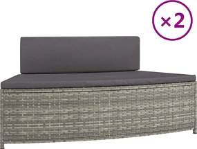 vidaXL Sedadlá do vírivky s podložkami 2 ks sivé polyratan