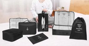 Sada organizérov do kufra, 8-dielna, čierna