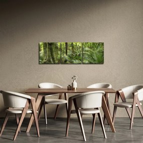 Obraz Tropický dažďový prales (s hodinami) (90x30 cm)