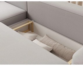 Svetlosivá ženilková rozkladacia/s úložným priestorom rohová pohovka (ľavý roh/s leňoškou) Aurumm – ELTAP