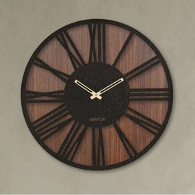 Nástenné drevené hodiny rímske číslice - Sentop | HDFK029 | orech wenge